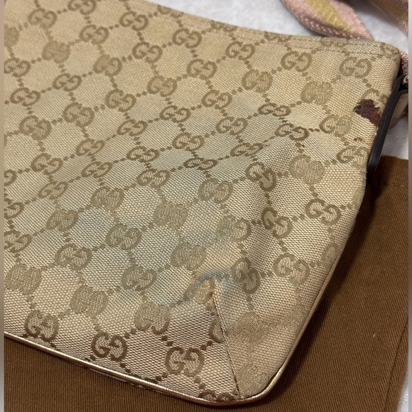 GUCCI GG Canvas Sherry Line Shoulder Bag Beige Gold - Picture 5 of 9